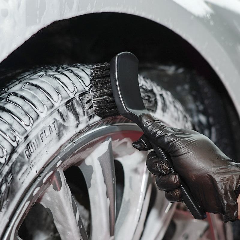 Professional Tyre Rim Brush in actioin - image 2 - - Auto Prime Worx car detailing products